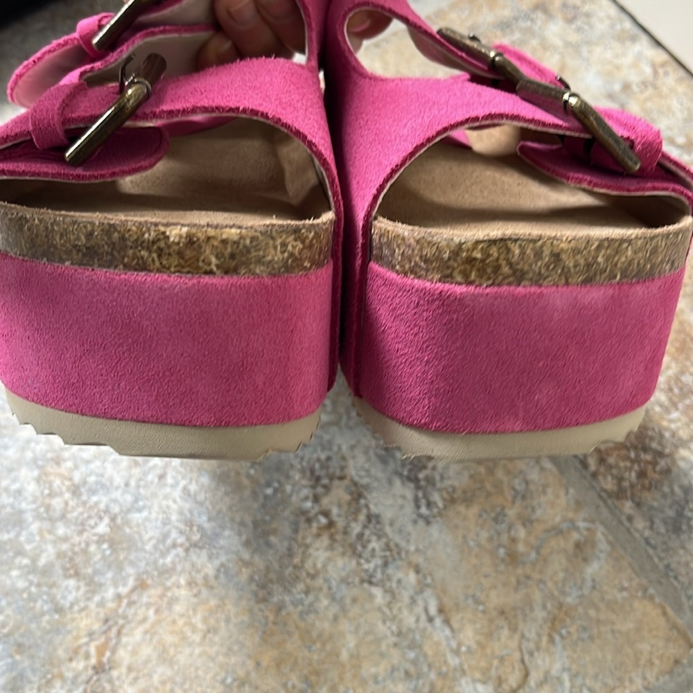 Free People x Intentionally Blank Rule Breaker Platform Suede Sandals Sz 7 NEW - Picture 9 of 14